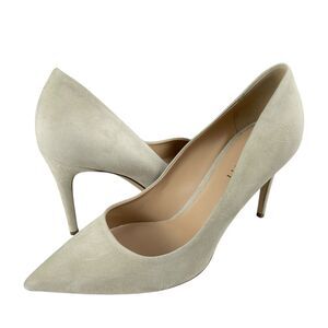 M.Gemi Women's Pumps US 9.5/EU 40.5 Taupe Suede Pointed Toe Stiletto Heels Italy